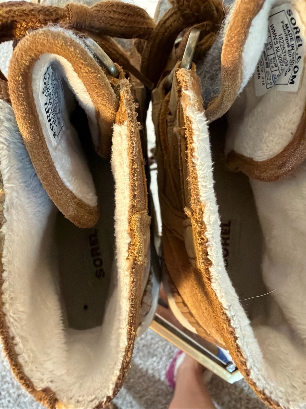 Sorel WATERPROOF Women's Tan Suede Lace-Up hiking walking Boot 7.5 - Picture 7 of 9